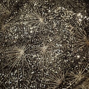 Gold Glitter Sequin Starburst Tulle Fabric 83"x59" NWOT